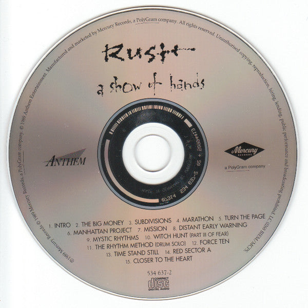 Rush : A Show Of Hands (CD, Album, RE, RM, UML)