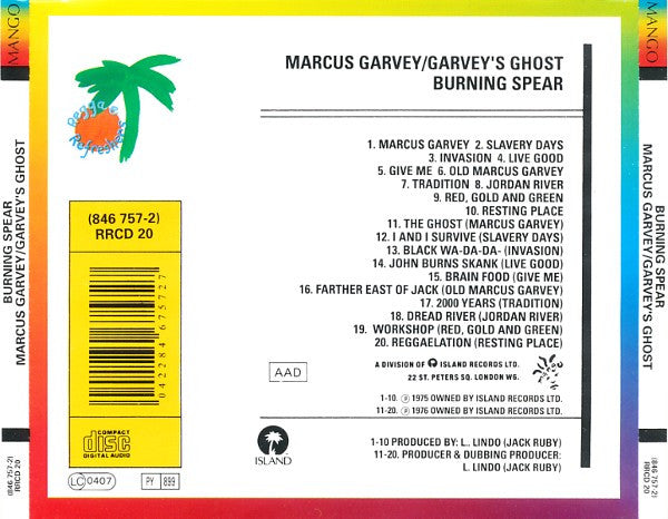 Burning Spear : Marcus Garvey / Garvey's Ghost (CD, Comp, RE, RP, EDC)