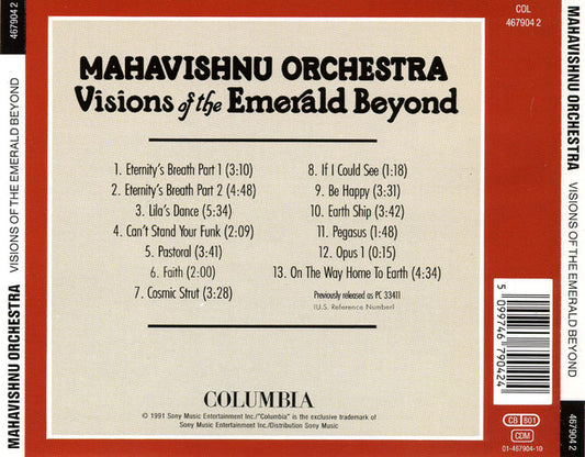 Mahavishnu Orchestra : Visions Of The Emerald Beyond (CD, Album, RE, RM)