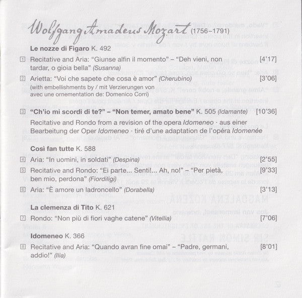 Magdalena Kožená, Wolfgang Amadeus Mozart, Orchestra Of The Age Of Enlightenment, Sir Simon Rattle : Mozart Arias (CD, Album)