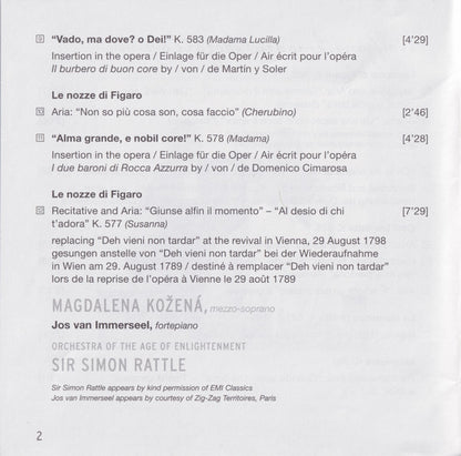 Magdalena Kožená, Wolfgang Amadeus Mozart, Orchestra Of The Age Of Enlightenment, Sir Simon Rattle : Mozart Arias (CD, Album)