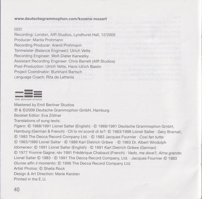 Magdalena Kožená, Wolfgang Amadeus Mozart, Orchestra Of The Age Of Enlightenment, Sir Simon Rattle : Mozart Arias (CD, Album)