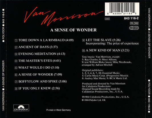 Van Morrison : A Sense Of Wonder (CD, Album, RE, Fre)