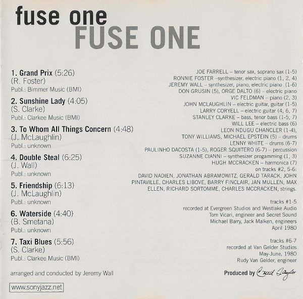 Fuse One : Fuse One (CD, Album)