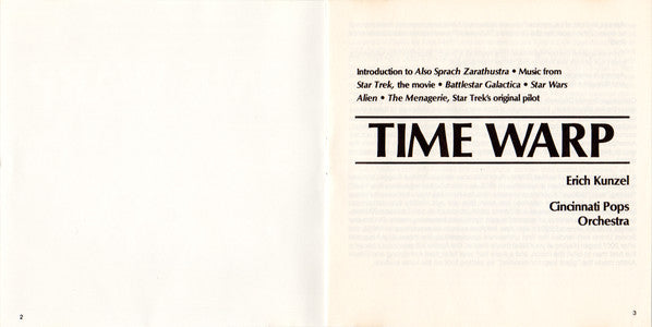 Erich Kunzel / Cincinnati Pops Orchestra : Time Warp (CD, Album, Mat)