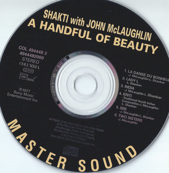 Shakti (2) With John McLaughlin : A Handful Of Beauty (CD, Album, RE, RM)