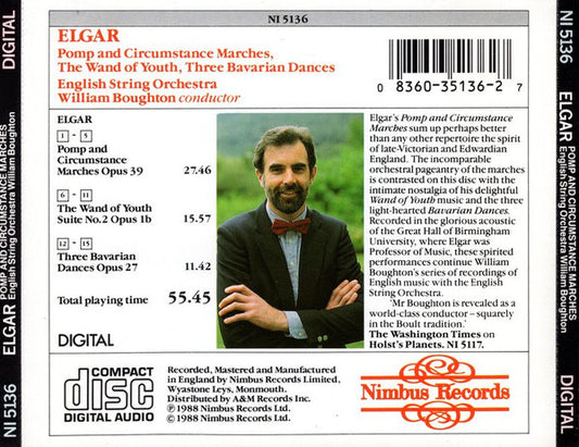 Sir Edward Elgar  -  English String Orchestra, William Boughton : Pomp And Circumstance Marches, The Wand Of Youth, Three Bavarian Dances (CD, Amb)