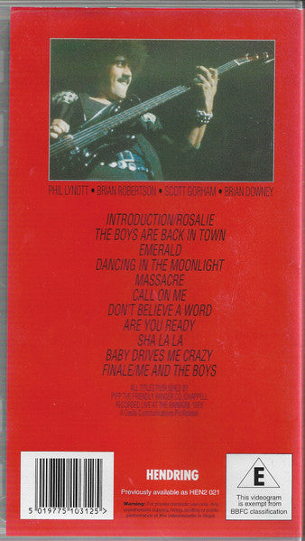 Thin Lizzy : Live & Dangerous (VHS, Mono, PAL)