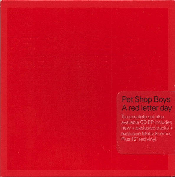 Pet Shop Boys : A Red Letter Day (CD, Single, Two)