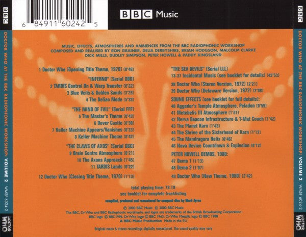 BBC Radiophonic Workshop : Doctor Who At The BBC Radiophonic Workshop - Volume 2: New Beginnings 1970-1980 (CD, Comp, RM)