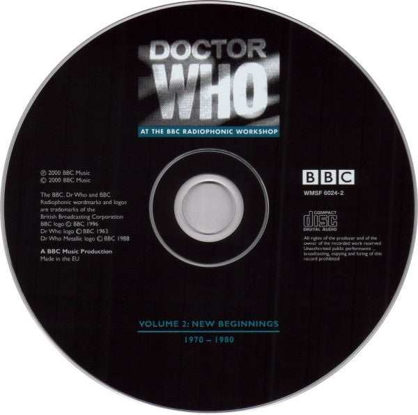 BBC Radiophonic Workshop : Doctor Who At The BBC Radiophonic Workshop - Volume 2: New Beginnings 1970-1980 (CD, Comp, RM)