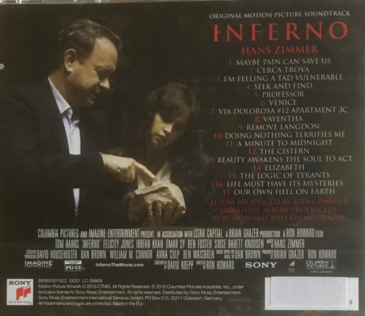 Hans Zimmer : Inferno (Original Motion Picture Soundtrack) (CD, Album)