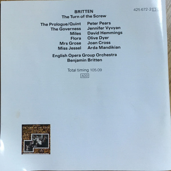 Benjamin Britten : The Turn Of The Screw (2xCD, Album, Mono, RE, RM)
