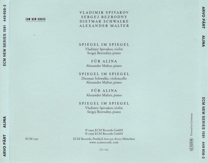 Arvo Pärt : Alina (CD, Album)