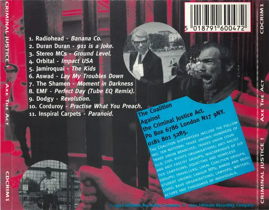 Various Narrated By Malcolm McLaren : Criminal Justice ! (Axe The Act) (CD, Album, Comp)