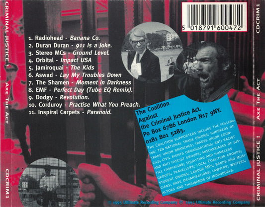 Various Narrated By Malcolm McLaren : Criminal Justice ! (Axe The Act) (CD, Album, Comp)