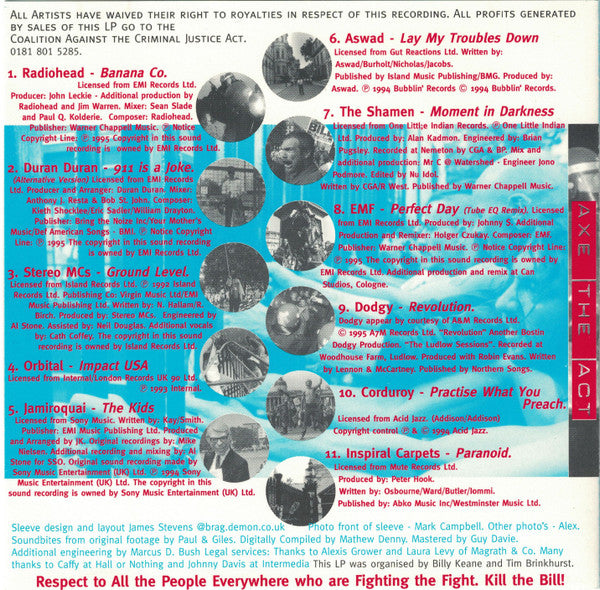 Various Narrated By Malcolm McLaren : Criminal Justice ! (Axe The Act) (CD, Album, Comp)