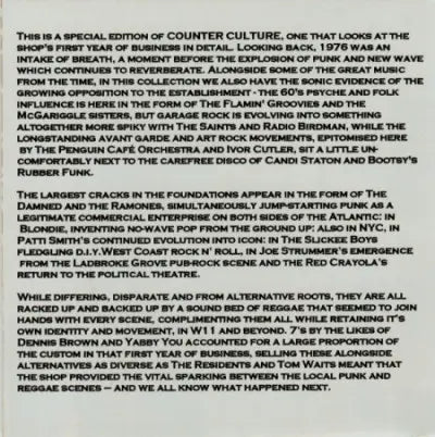 Various : Rough Trade Shops: Counter Culture 1976 (CD, Comp)