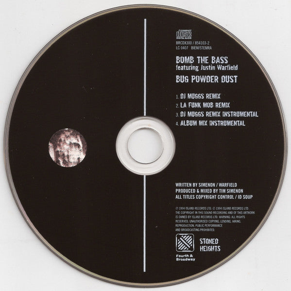 Bomb The Bass Featuring Justin Warfield : Bug Powder Dust (CD, Single, Par)