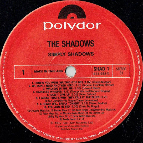 The Shadows : Simply ... Shadows (LP, Album)