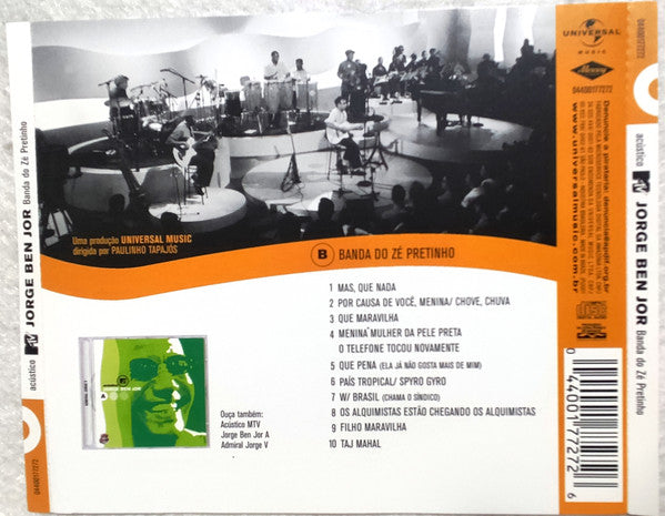 Jorge Ben : Acústico MTV (B) Banda Do Zé Pretinho (CD, Album)