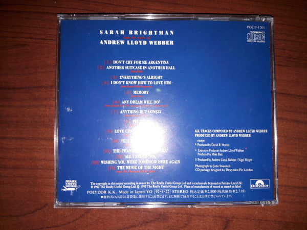 Sarah Brightman, Andrew Lloyd Webber : Sings The Music Of Andrew Lloyd Webber (CD, Comp)