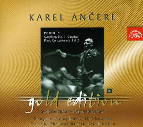 Karel Ančerl, The Prague Symphony Orchestra, The Czech Philharmonic Orchestra, Sviatoslav Richter, Dagmar Baloghová : Sergei Prokofiev : Symphony No. 1 'Classical' / Piano Concertos Nos. 1 & 2 (CD, Comp, Mono, RM)
