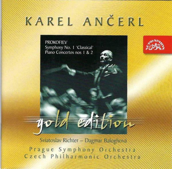 Karel Ančerl, The Prague Symphony Orchestra, The Czech Philharmonic Orchestra, Sviatoslav Richter, Dagmar Baloghová : Sergei Prokofiev : Symphony No. 1 'Classical' / Piano Concertos Nos. 1 & 2 (CD, Comp, Mono, RM)